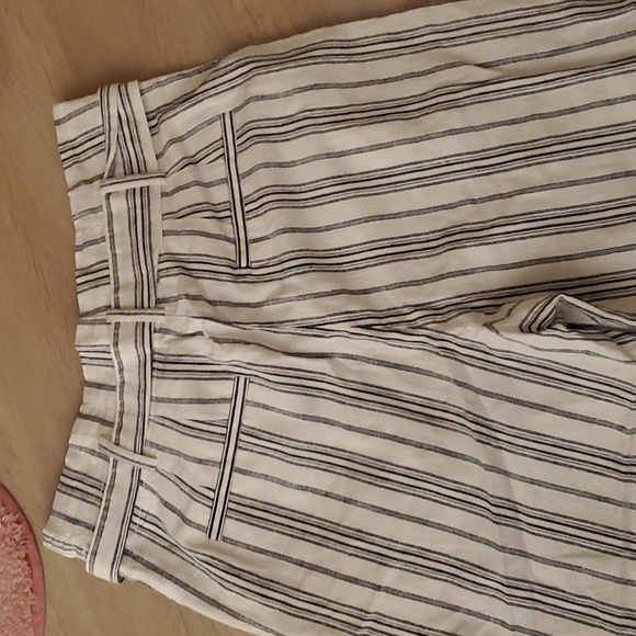 NWT Madewell Linen Paperbag Stripe Pants - 8 - Picture 7 of 9
